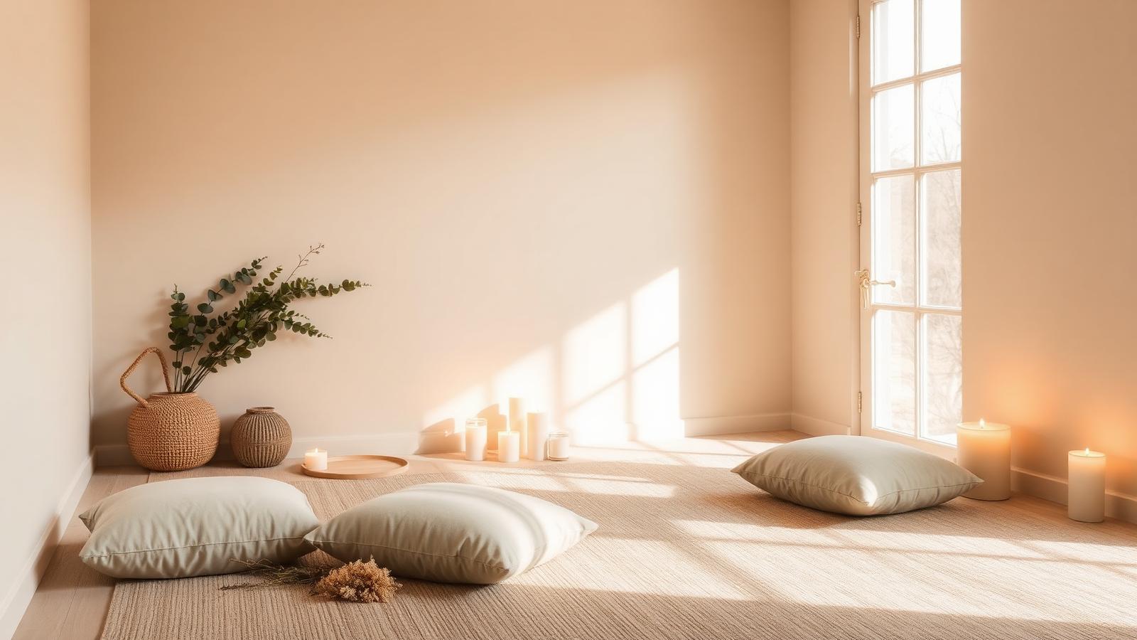 Warm retreat space with candles